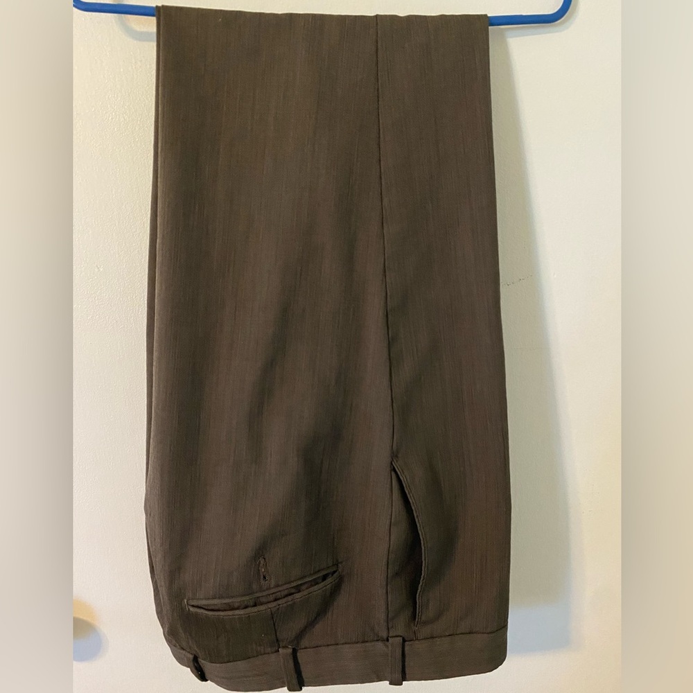 Milano Brown Dress Pants Straight-Leg Design